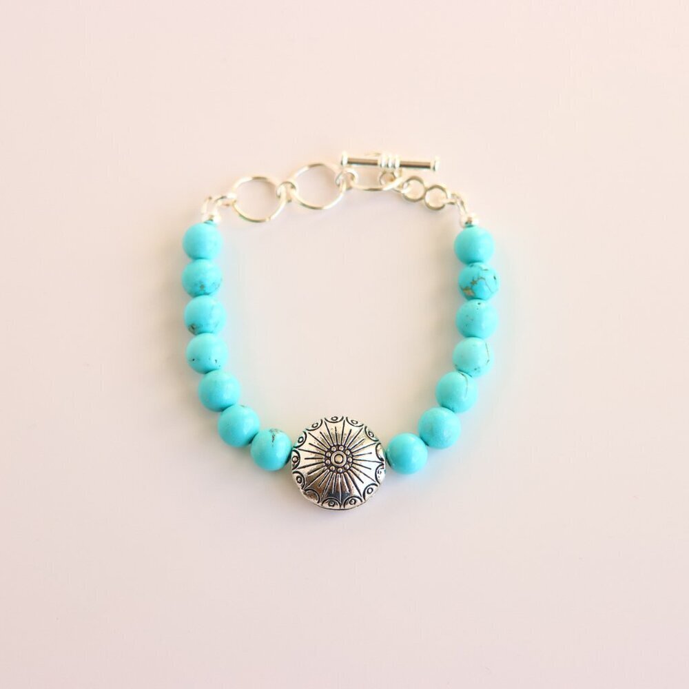 Turquoise Howlite Bracelet- Western Design